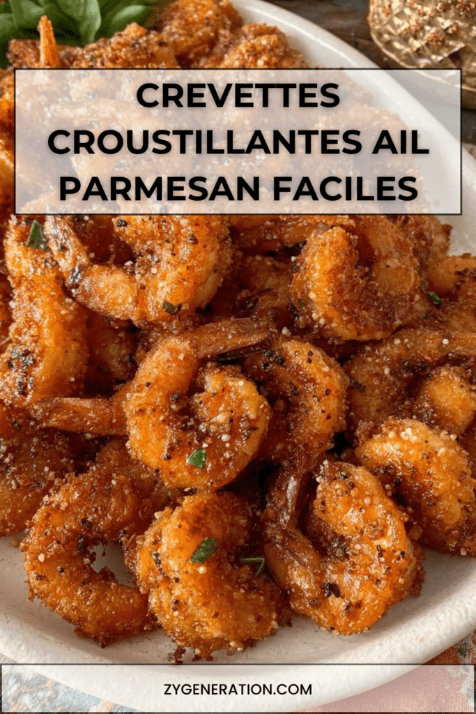 Crevettes croustillantes à l’ail et au parmesan, dorées à la poêle avec chapelure, paprika, citron et persil frais